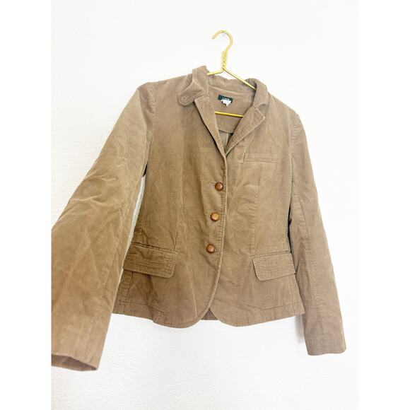 Vintage J. Crew Camel Brown Corduroy Blazer Jacket Size Medium Cotton Y2K Preppy - Picture 8 of 11
